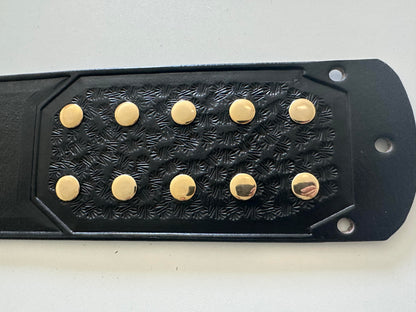 Network Logo black leather strap
