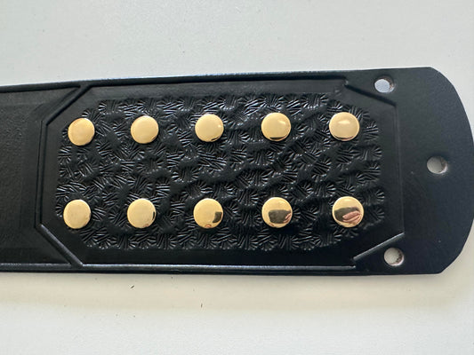 Network Logo black leather strap